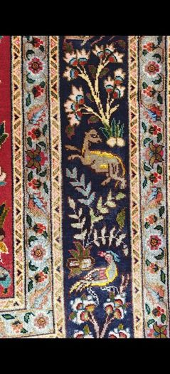 Stunning 50 Raj Tabriz Wool and Silk Hand Knotted Rug Carpet Persian