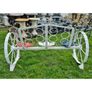 Cart Wheel Bench With Tractor Seats White KAS1354 Image 7