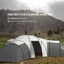 6-9 Man Tent with Bedrooms and Living Room, Accessories Included, Dark Grey Image 4