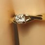 18ct Gold Petite Vintage Diamond Solitaire Ring Image 6