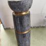 Marble column gold and dark gray candle holder. Image 6