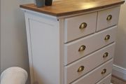 Beautiful 6 Drawer Chest of Drawers with Natural Wood Top