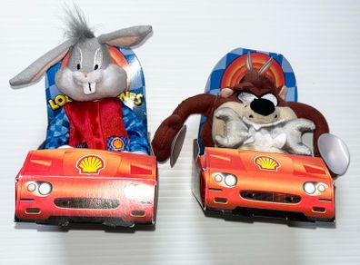 vintage 90's shell looney tunes bugs bunny tasmanian devil plushies retro collectible toys