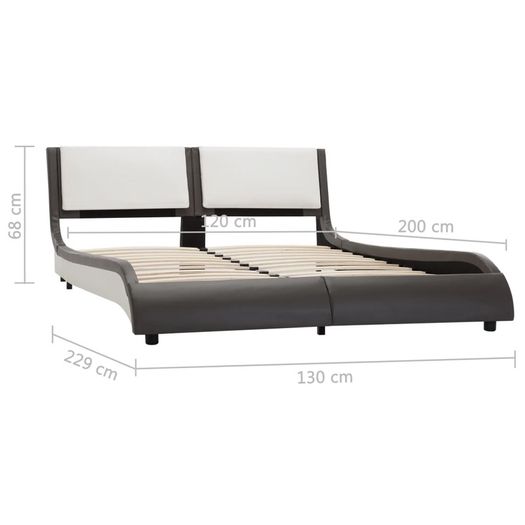 Bed Frame Grey and White Faux Leather 120x190 cm
