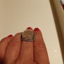 silver ring with pink quartz Image 3