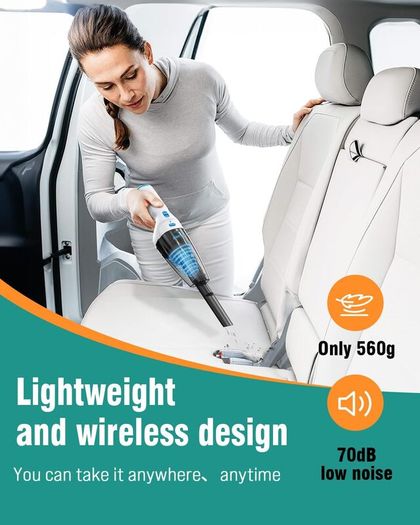 Vacuum Cleaner, 9500PA Car Vacuum Cleaner Cordless with Powerful Suction, Lightweight & Portable Car Cleaner for Car/Home/Pet