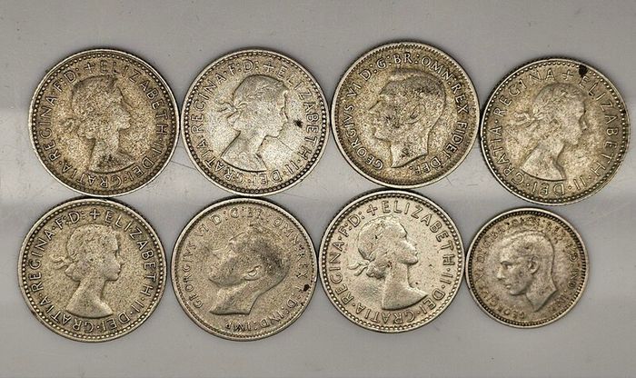 Australia Silver Mixed Dates Sixpence 6d and Threepence 3d Coin Lot x8
