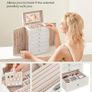 Jewellery Box 6 Tiers, Jewellery Case with 5 Drawers, Large Storage Capacity, with Mirror, Lockable, Jewellery Storage Organiser, Gift for Loved Ones, for Watches, Image 6