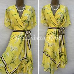 BNWoT Karen Millen Yellow Floral Wrap Dress - As seen on TV