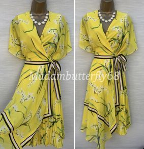 BNWoT Karen Millen Yellow Floral Wrap Dress - As seen on TV