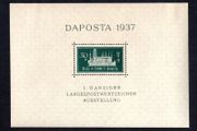 1937 Danzig 50p Green Famous Castle Stamp Expo Souvenir Sheet Mint
