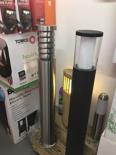 Garden Lights 80 cm High Stainless Steel Post Bollard Light