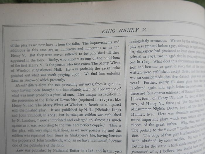 Antique (big and heavy) Imperial Shakespeare 1800s, Charles Knight, ,Volume 1