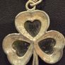 Beautiful vintage sterling silver shamrock necklace with green marble Image 3