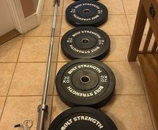 Olympic Bumper Weight Plates And 7 Foot Olympic Barbell