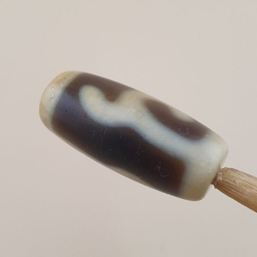 Vintage Unique Pattern Himalayan Tibetan Agate Dzi Bead Amulet