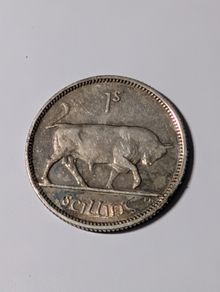 Irish Silver Shilling 1933.