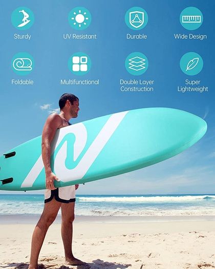 Paddle Board Stand Up Paddle Board Inflatable Paddleboard SUP Board with Premium Full Accessories 120"x30"x6" for Youth & Adults Have Fun in Oceans, River and Lakes (FREE POSTAGE)