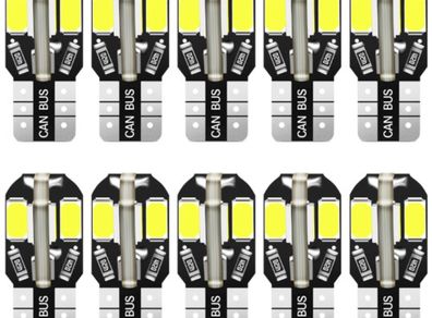10x W5w T10 Led Bulbs Canbus 5730 8smd 12v 6000k 194 168 Led Interior