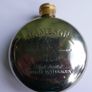 Vintage Jameson  Whiskey Hip Flask Round Flask, Pewter, brass- Screw Top Image 2