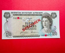 Bermuda  50  DOLLARS  1978 .  ( Specimen  )  Rare  Pick  32s. Uncirculated