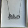 Vintage Sterling Silver 925  Sister,  Necklace with White Sapphire length 16" - 8,9g Image 2
