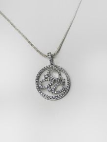 Silver necklace with sparkly cz stones