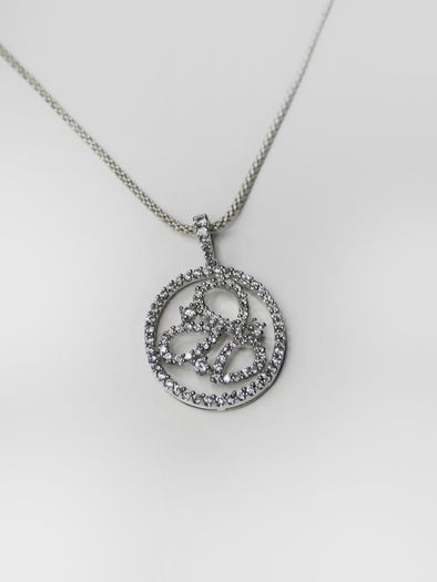 Silver necklace with sparkly cz stones