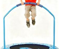 38 Trampoline for Kid Noise-Free Trampolines with Adjustable Foam Handle and Safety Padded Cover Foldable Toddler Bouncer Indoor & Outdoor Bungee Rebounder Trampoline for Child Play and Exercise