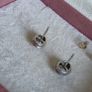 Pandora Silver and white crystal earrings very good condition Image 5