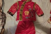 Boys Traditional Red New Year Costume, Warm Winter Chinese Outfit Set