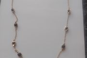 Black and Gold Square Charm Necklace 18 Inch