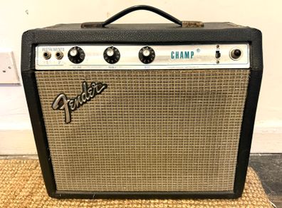 Vintage Mid-1970s Fender Champ. Silverface, 5W All-Tube Combo (110V, Step-Down Transformer & Original Speaker Included)