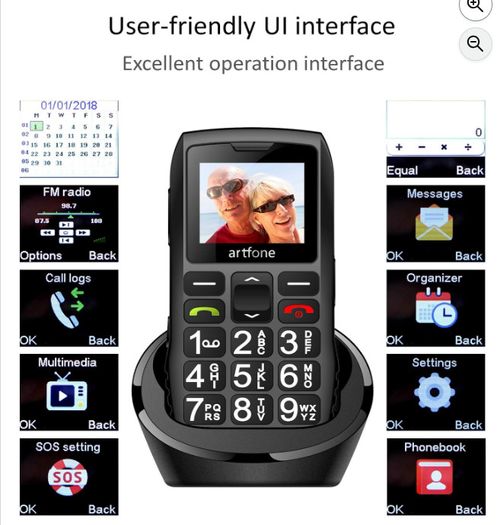 artfone C1+ Big Button Mobile Phone for Elderly SIM Free Senior Mobile Phones