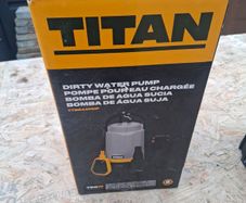 Titan 750w Mains Powered Dirty Water Pump & 10 meter Lay Flat 1.25 inch Hose