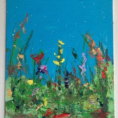 Original painting Floral Art original Irish art painting Gift