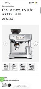 Sage Barista Touch Coffee Machine