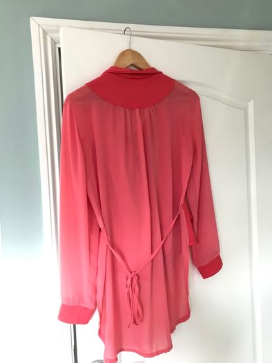 Asymmetrical coral blazer