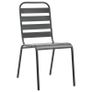 Outdoor Chairs 4 pcs Slatted Design Steel Dark Grey Image 3