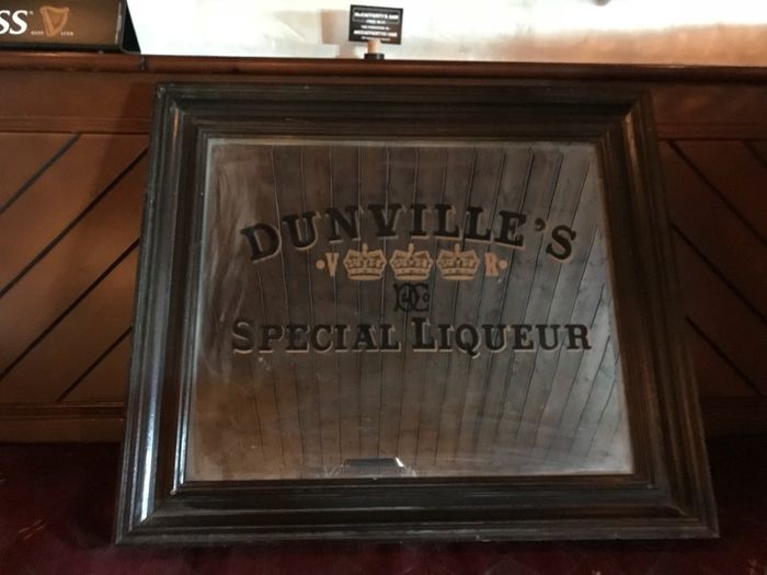 Dunvilles Three Crown Whisky Advertising Pub Mirror 740mm x 640mm