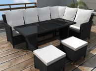 main image for ad 4 Piece Garden Lounge Set with Cushions Poly Rattan Black