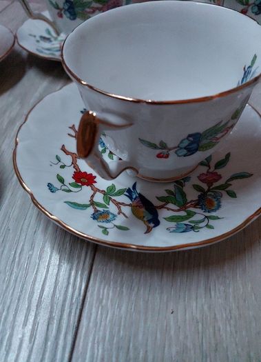 Vintage Aynsley 'Pembroke' Bone China Tea Set - 6 Cups & 6 Saucers - Made in England".