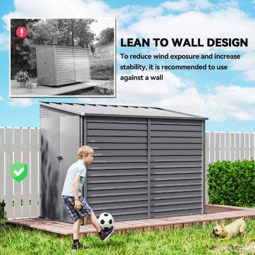 Galvanised Metal Garden Shed 5 x 9ft