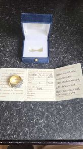 Art deco Sri Lankin Sapphire & diamond 9k Engagement Ring with COA