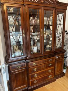 Beautiful Chippendale Style Display ( 2 piece) Cabinet- Almost new condition