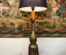 A Very Unique Large Brass Table Lamp.