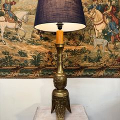 A Very Unique Large Brass Table Lamp.