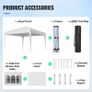 Pop Up Canopy 2.95 x 2.95 m  Instant Canopy Portable Gazebo with 3 Sidewalls & 2 Ventilated Windows, Height Adjustable Pop-Up Outdoor Shelter Tent for Events Image 6