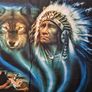 Vintage Wild T Shirt American Indian Wolf Camp Fire Print Front And Back Size Medium Image 3