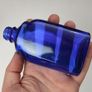 392 - Set of Two Beautiful Vintage Cobalt Blue Glass Decorative Collectible Optrex Bottles Image 5